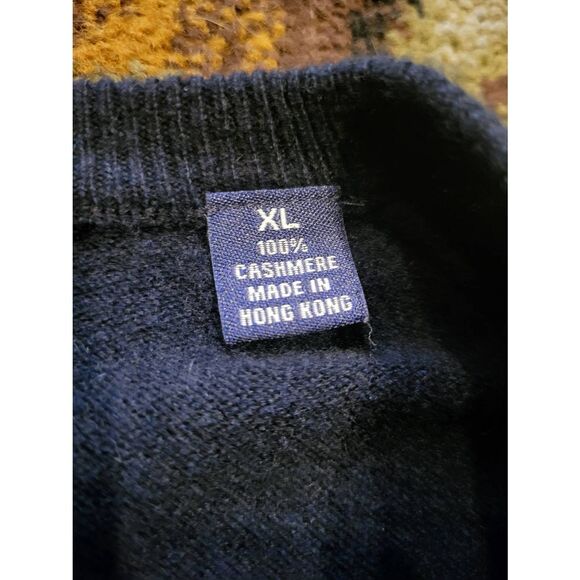 Jack Nicklaus Sweater Vest Men's XL Navy Blue Cashmere V Neck Knit Soft Golf - Picture 4 of 5